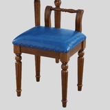 Vintage Hand - Carved Solid Wood Vanity Chair - European Style Accent Stool - StoolTopia