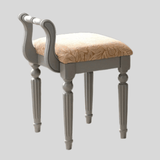 Vintage Hand - Carved Solid Wood Vanity Chair - European Style Accent Stool - StoolTopia
