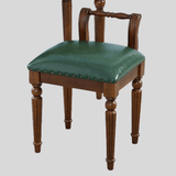 Vintage Hand - Carved Solid Wood Vanity Chair - European Style Accent Stool - StoolTopia