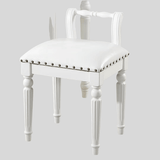Vintage Hand - Carved Solid Wood Vanity Chair - European Style Accent Stool - StoolTopia