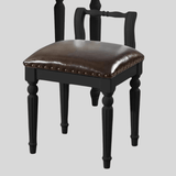 Vintage Hand - Carved Solid Wood Vanity Chair - European Style Accent Stool - StoolTopia