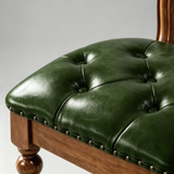 Vintage Hand-Carved Solid Wood Vanity Chair - European Style Accent Stool