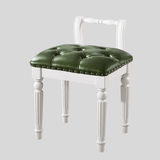 Vintage Hand - Carved Solid Wood Vanity Chair - European Style Accent Stool - StoolTopia