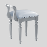 Vintage Hand - Carved Solid Wood Vanity Chair - European Style Accent Stool - StoolTopia