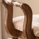 Vintage Hand - Carved Solid Wood Vanity Chair - European Style Accent Stool - StoolTopia