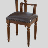 Vintage Hand - Carved Solid Wood Vanity Chair - European Style Accent Stool - StoolTopia