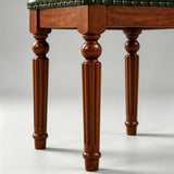 Vintage Hand-Carved Solid Wood Vanity Chair - European Style Accent Stool - StoolTopia