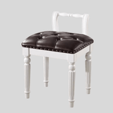 Vintage Hand - Carved Solid Wood Vanity Chair - European Style Accent Stool - StoolTopia