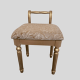 Vintage Hand - Carved Solid Wood Vanity Chair - European Style Accent Stool - StoolTopia