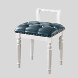 Vintage Hand - Carved Solid Wood Vanity Chair - European Style Accent Stool - StoolTopia