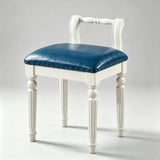 Vintage Hand-Carved Solid Wood Vanity Chair - European Style Accent Stool - StoolTopia