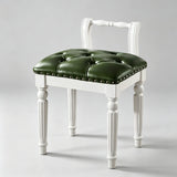 Vintage Hand-Carved Solid Wood Vanity Chair - European Style Accent Stool - StoolTopia