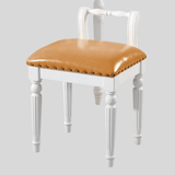 Vintage Hand - Carved Solid Wood Vanity Chair - European Style Accent Stool - StoolTopia