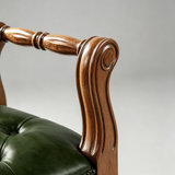 Vintage Hand-Carved Solid Wood Vanity Chair - European Style Accent Stool