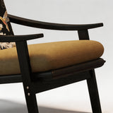 Vintage-Inspired Floral Lounge Chair with Solid Wood Frame - StoolTopia