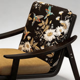 Vintage-Inspired Floral Lounge Chair with Solid Wood Frame - StoolTopia
