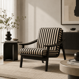 Vintage-Inspired Floral Lounge Chair with Solid Wood Frame - StoolTopia