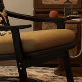 Vintage - Inspired Floral Lounge Chair with Solid Wood Frame - StoolTopia