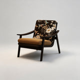 Vintage-Inspired Floral Lounge Chair with Solid Wood Frame - StoolTopia