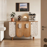 Vintage Leaf Carved Entryway Cabinet – 125cm - StoolTopia
