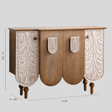 Vintage Leaf Carved Entryway Cabinet – 125cm - StoolTopia