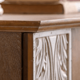 Vintage Leaf Carved Entryway Cabinet – 125cm - StoolTopia