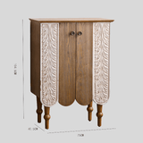 Vintage Leaf Carved Side Cabinet – 75cm - StoolTopia