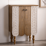 Vintage Leaf Carved Side Cabinet – 75cm - StoolTopia