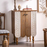 Vintage Leaf Carved Side Cabinet – 75cm - StoolTopia