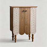 Vintage Leaf Carved Side Cabinet – 75cm - StoolTopia