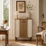 Vintage Leaf Carved Side Cabinet – 75cm - StoolTopia