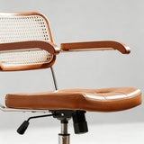 Vintage Leather & Chrome Office Chair – Adjustable Height & Armrests - StoolTopia