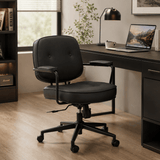 Vintage Leather Swivel Office Chair – Adjustable Height, 360° Rotation - StoolTopia