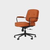 Vintage Leather Swivel Office Chair - Adjustable Height with 360° Rotation - StoolTopia