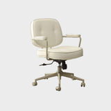 Vintage Leather Swivel Office Chair - Adjustable Height with 360° Rotation - StoolTopia