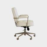 Vintage Leather Swivel Office Chair - Adjustable Height with 360° Rotation - StoolTopia