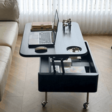 Vintage Lift - Top Solid Wood Coffee Table with Storage & Wheels - StoolTopia
