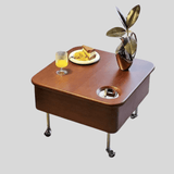 Vintage Lift - Top Solid Wood Coffee Table with Storage & Wheels - StoolTopia