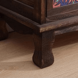 Vintage Mediterranean Ceramic Tile Drawer Cabinet – Handcrafted Solid Wood Storage Chest - StoolTopia