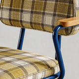 Vintage Plaid Adjustable Swivel Bar Stool with Armrests | STOOLTOPIA - StoolTopia
