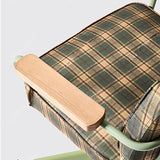 Vintage Plaid Upholstered Adjustable Swivel Office Chair - StoolTopia