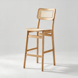 Vintage Rattan and Solid Wood Bar Stool - StoolTopia