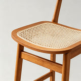 Vintage Rattan and Solid Wood Bar Stool - StoolTopia