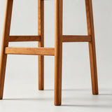 Vintage Rattan and Solid Wood Bar Stool - StoolTopia