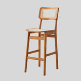 Vintage Rattan and Solid Wood Bar Stool - StoolTopia