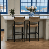 Vintage Rattan - Woven Bar Stool - Solid Wood Frame with Eco - Friendly Design - StoolTopia