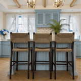 Vintage Rattan - Woven Bar Stool - Solid Wood Frame with Eco - Friendly Design - StoolTopia