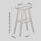 Vintage Saddle Seat Bar Stool - Solid Wood with Woven or Upholstered Options - StoolTopia