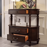Vintage Solid Wood Console Table with Drawers - Rustic Entryway Storage Sideboard - StoolTopia