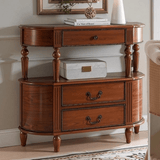 Vintage Solid Wood Console Table with Drawers - Rustic Entryway Storage Sideboard - StoolTopia